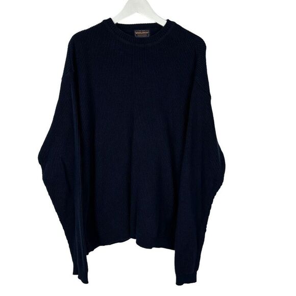 Woolrich Navy Ribbed Cotton Crewneck Sweater size XL - Picture 2 of 7